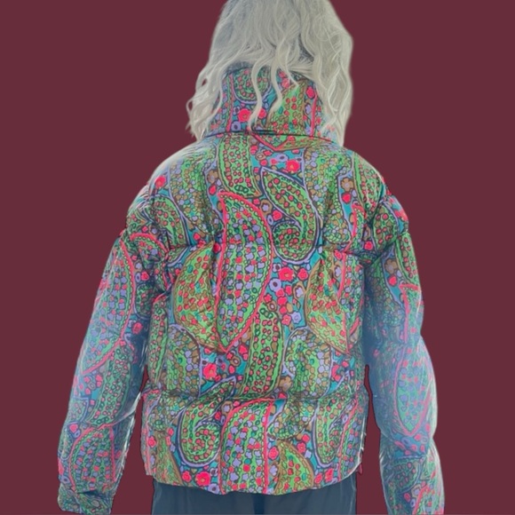 Colorful Patterned Jacket with Sherpa Lining Vena- D - Picture 2 of 8